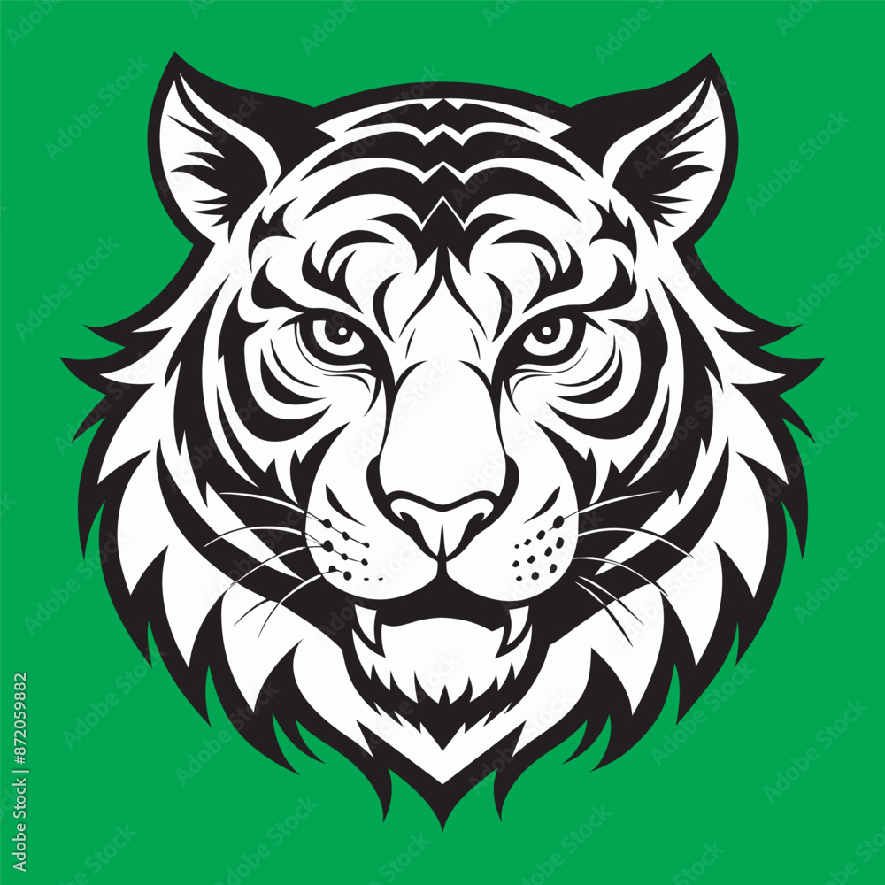 A black and white tiger face A black and white tiger face
