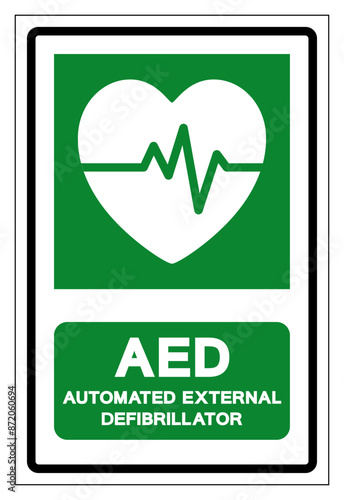 AED Automated External Defibrillator Symbol Sign, Vector Illustration, Isolate On White Background Label .EPS10