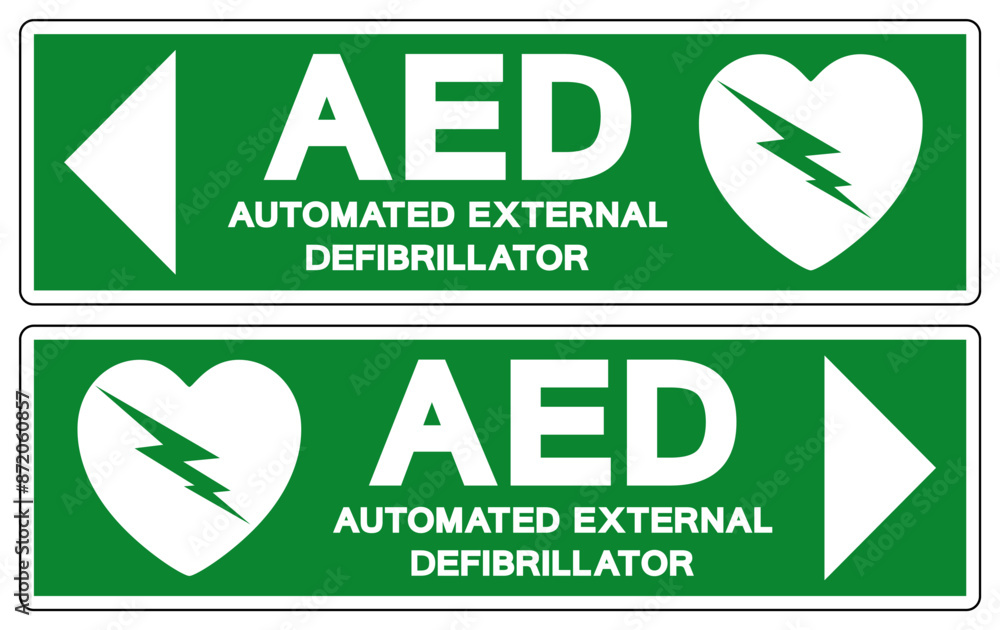 AED Automated External Defibrillator Symbol Sign, Vector Illustration, Isolate On White Background Label .EPS10 AED Automated External Defibrillator Symbol Sign, Vector Illustration, Isolate On White Background Label .EPS10