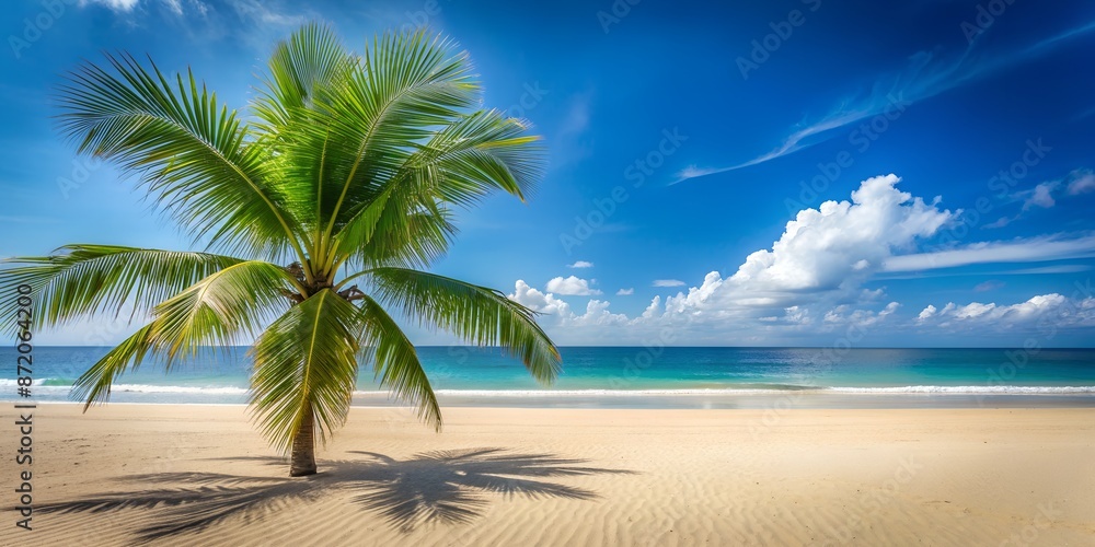 palm trees on the beach Generate AI palm trees on the beach Generate AI