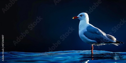 A seagull standing in the water.