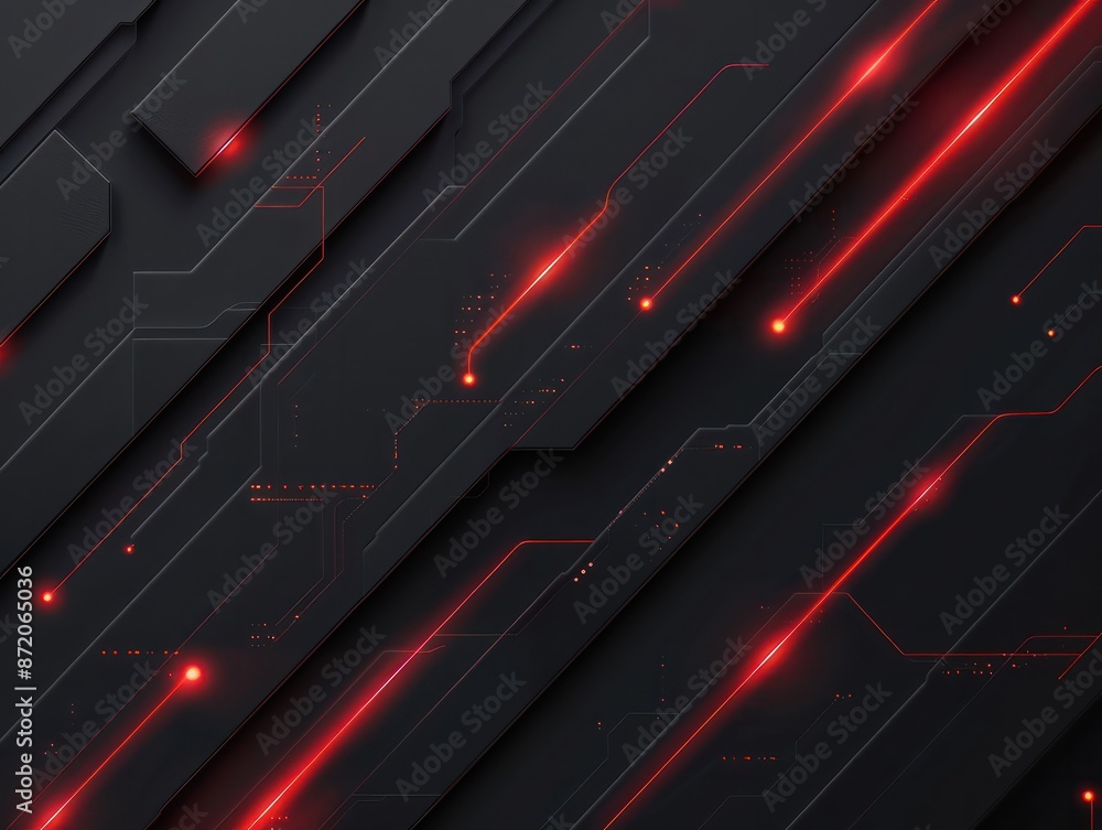 Dark grey black abstract background with red glowing lines design for social media post, business, advertising event. Modern technology innovation Dark grey black abstract background with red glowing lines design for social media post, business, advertising event. Modern technology innovation