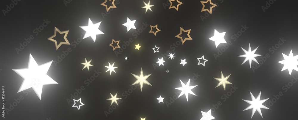 A Shower of Golden Stars: Captivating 3D Illustration Takes You to a Celestial Realm A Shower of Golden Stars: Captivating 3D Illustration Takes You to a Celestial Realm