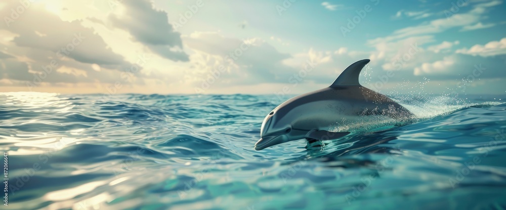 Fototapeta premium Dolphin Swimming Near Whyalla,High Resolution, Ultra HD