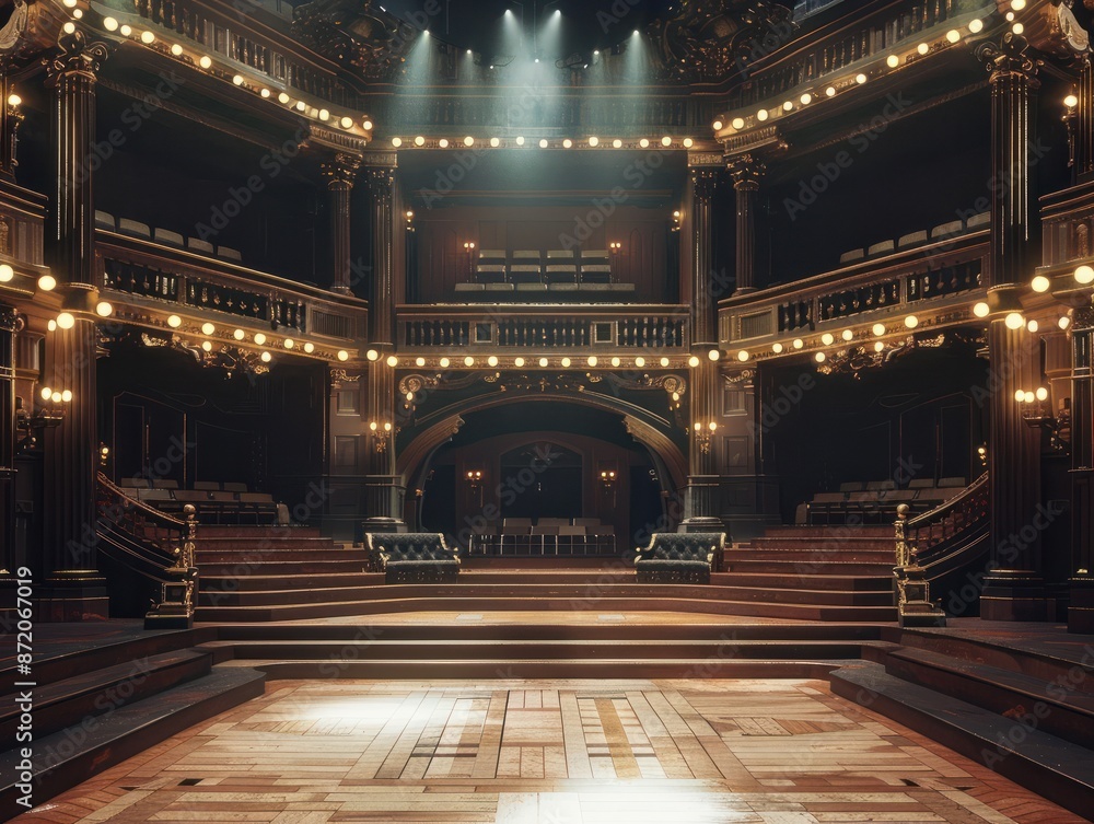 Obraz premium lighting, tribune, and stage Generative AI