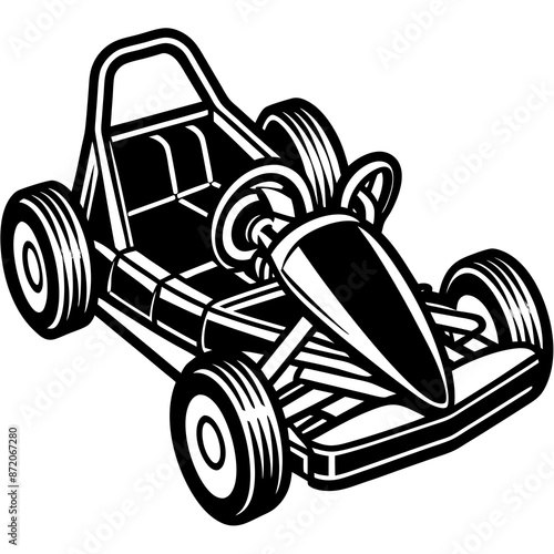 Go kart silhouette vector illustration 