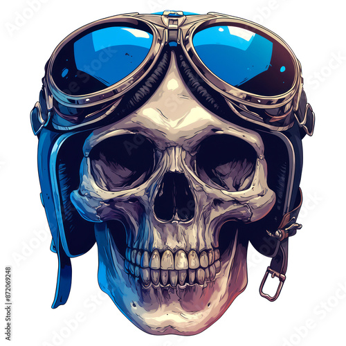 Tapety artystyczne vector art skull style harley davidson isolate on white background