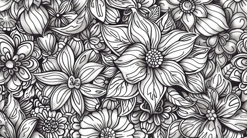 Wallpaper Mural Hand drawn intricate floral pattern with various elements Torontodigital.ca