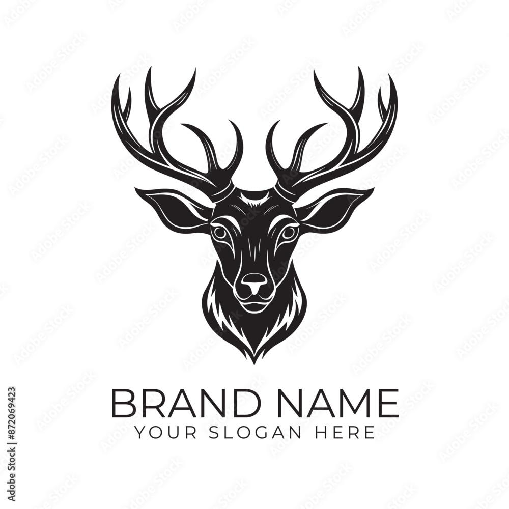Minimalist Deer Head Logo Vector Minimalist Deer Head Logo Vector