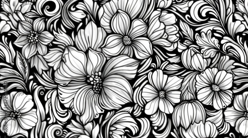 Wallpaper Mural Hand drawn intricate floral pattern with various elements Torontodigital.ca