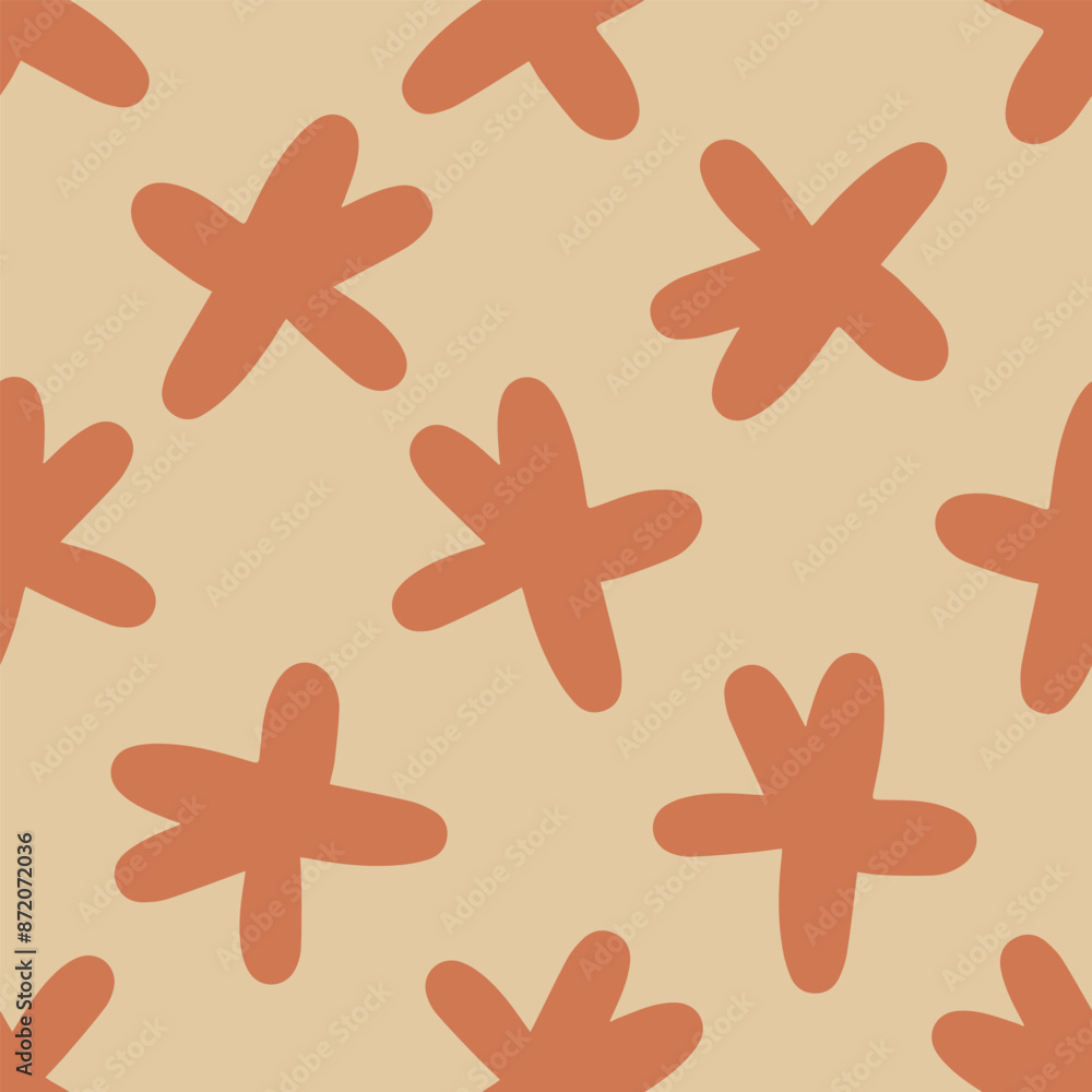 Abstract Flower Stars on Light Orange Background Abstract Flower Stars on Light Orange Background