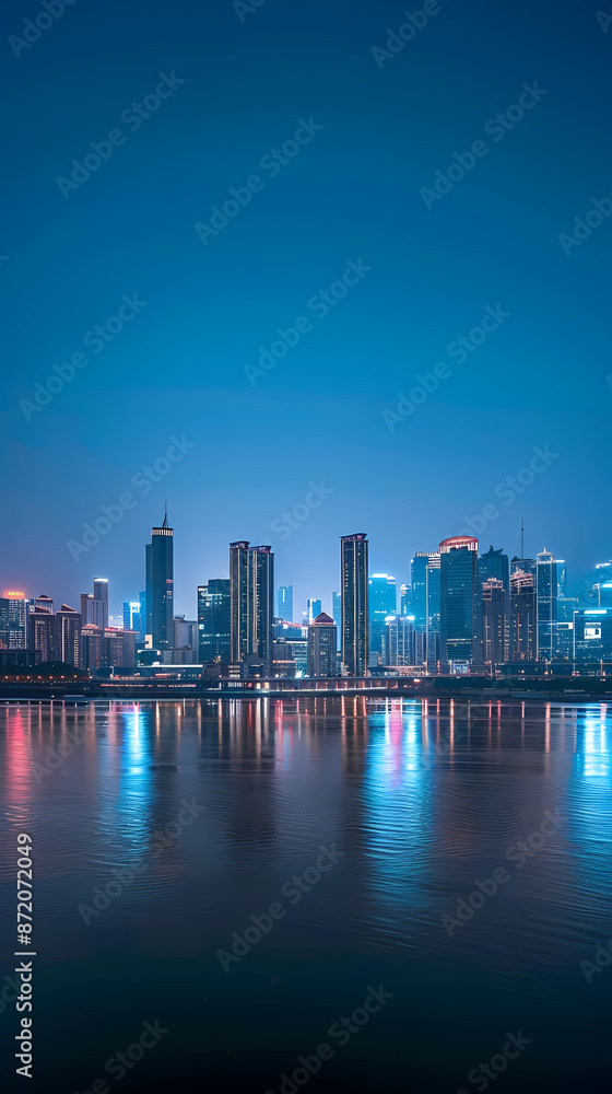 Fototapeta premium City skyline night scene