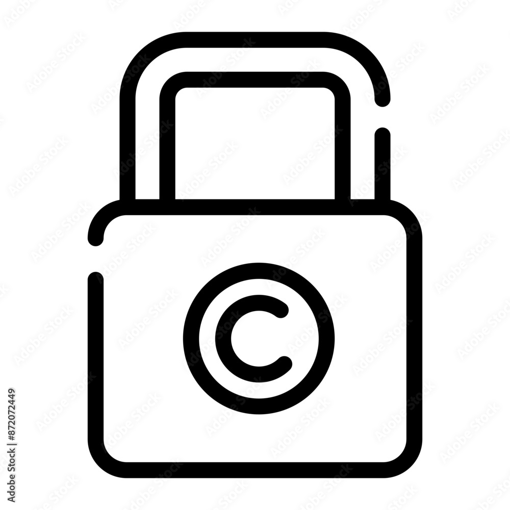 Copyright padlock cutline icon Copyright padlock cutline icon