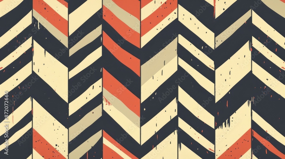 Obraz premium Pattern of continuous horizontal arrows with stripes