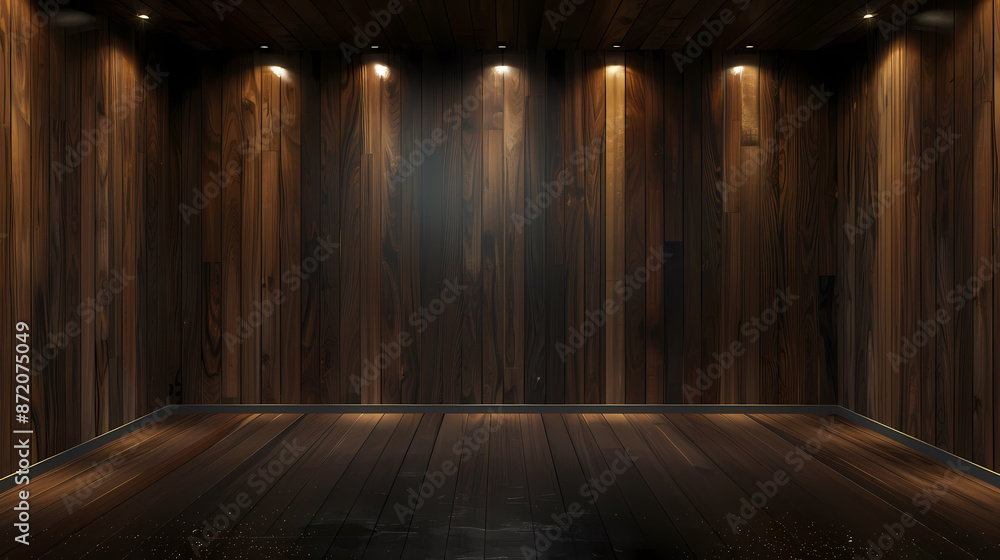 Wooden wall background, empty room Wooden wall background, empty room