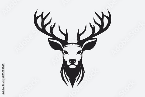 Deer Face Vector Silhouette Vector Graphic