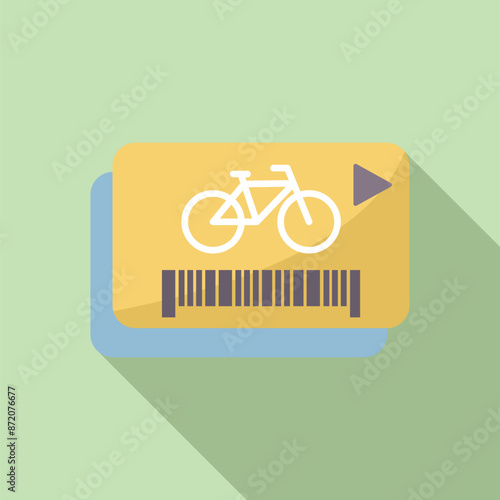 Yellow card with bicycle icon and barcode allowing access to a bike sharing service