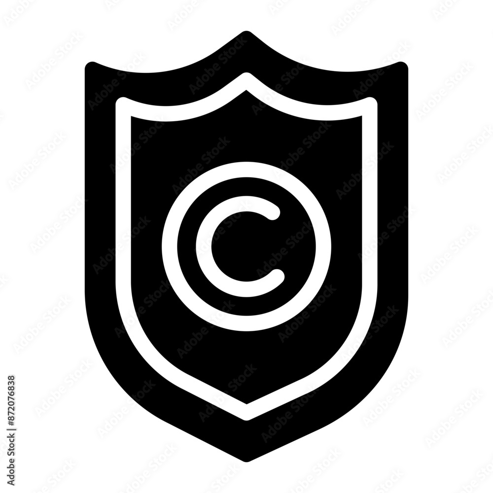 copyright shield glyph icon copyright shield glyph icon