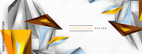 Minimal geometric abstract background. Low poly dynamic triangle design. Trendy techno business template for wallpaper, banner, background or landing