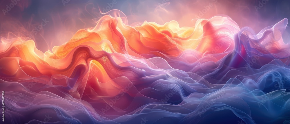 An abstract background with fluid, vibrant colors blending seamlessly in a dreamlike fashion.