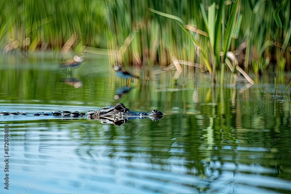 Alligator Lurking in the Marsh Alligator Lurking in the Marsh