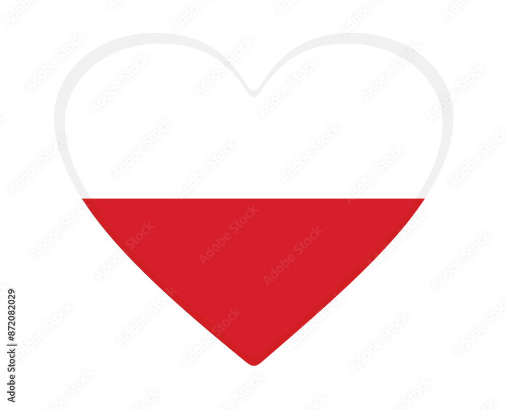 Poland flag heart shaped. vector Poland flag heart shaped. vector