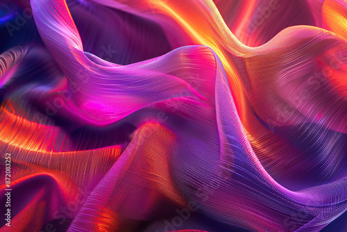 Beautiful texture surface neon wave, design natural abstract background