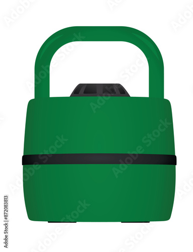 Green kettlebell dumbbell. vector illustration