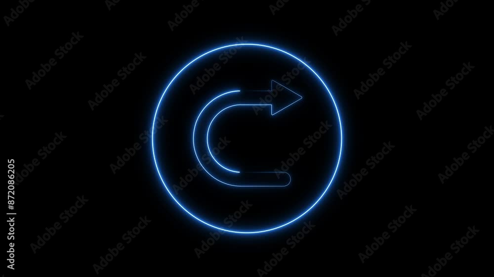 Neon arrow go forward icon animation Neon arrow go forward icon animation