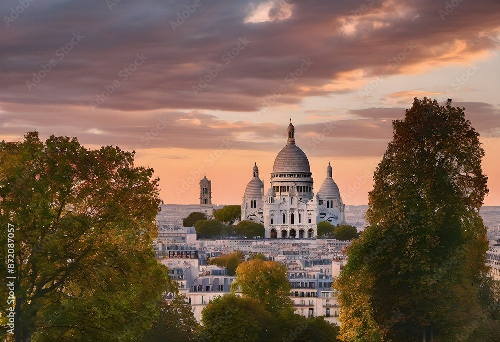 Fototapeta premium A view of the Sacre Coeur in Paris