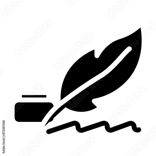 quill and ink solid icon