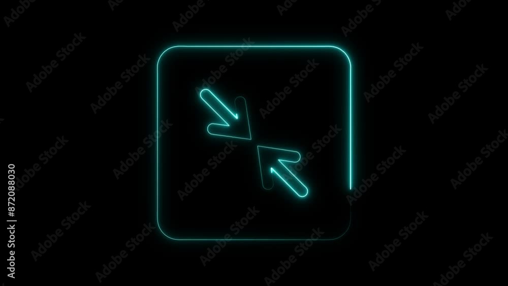 Neon arrow collapse diagonal icon animation Neon arrow collapse diagonal icon animation