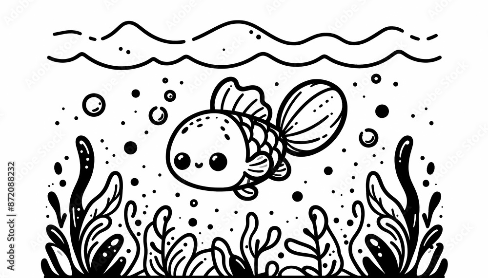 Obraz premium Ausmalbuch Goldfisch