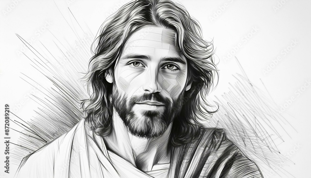 a pencil sketch of Jesus Christ a pencil sketch of Jesus Christ