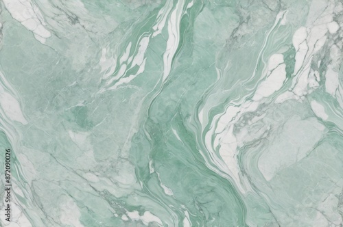 Abstract marble texture with swirling green and white patterns in natural design background