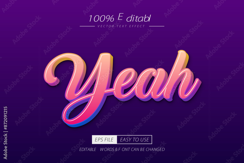 Yeah modern text effect style Yeah modern text effect style