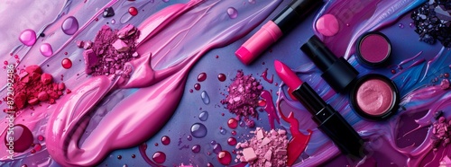 make-up background, cosmetic background, copy space, place for tex