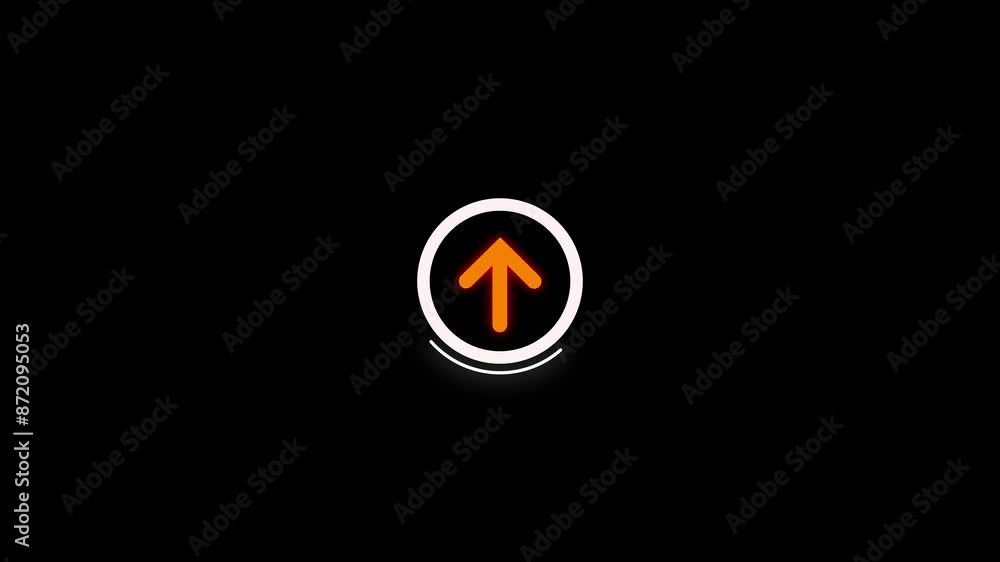 arrow in circle on black background 4K stock video