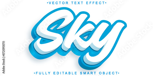 Cartoon Sky Vector Fully Editable Smart Object Text Effect