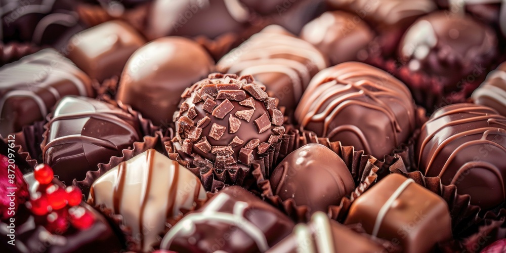 Assorted Gourmet Chocolate Truffles. Generative ai Assorted Gourmet Chocolate Truffles. Generative ai