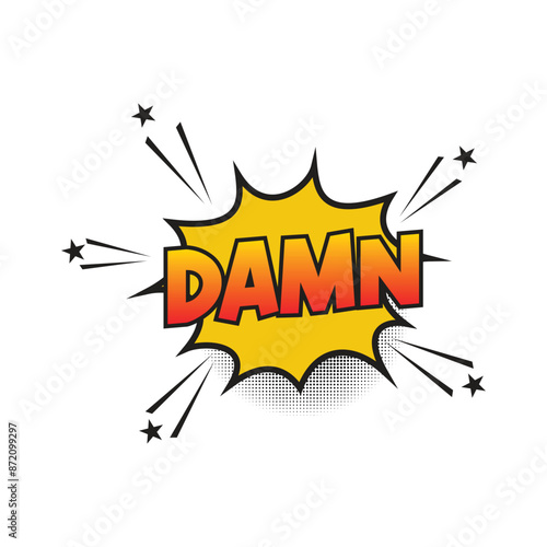 comic boom damn bubble vector design template 