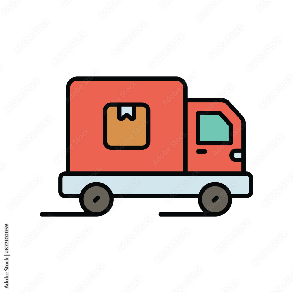delivery truck icon with white background vector stock illustration delivery truck icon with white background vector stock illustration