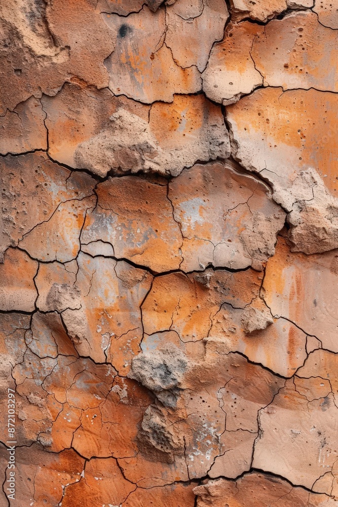 Fototapeta premium Photo of Rustic clay texture with rough, natural surfaces