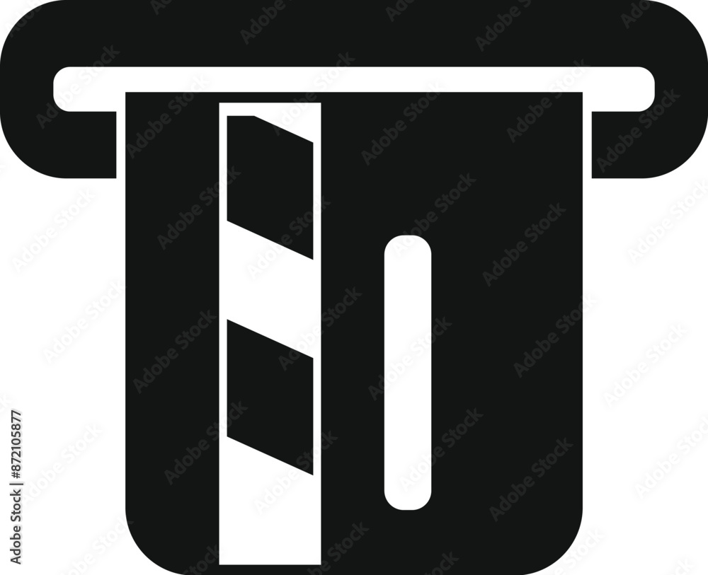 Simple icon of an atm accepting a credit card for a financial transaction