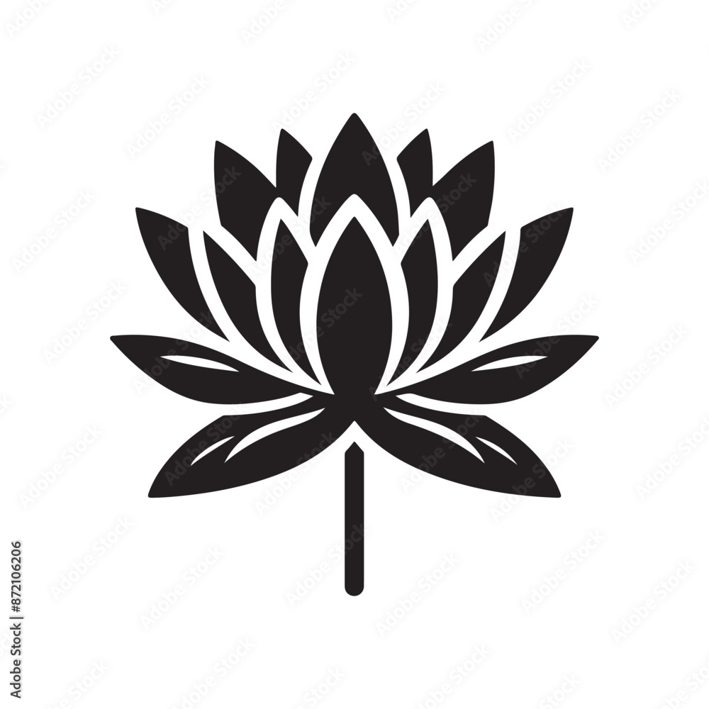 Lotus silhouette vector icon Lotus silhouette vector icon
