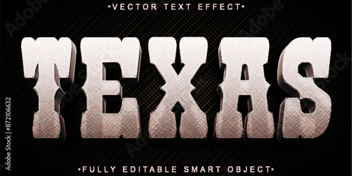 Worn Western Texas Vector Fully Editable Smart Object Text Effect