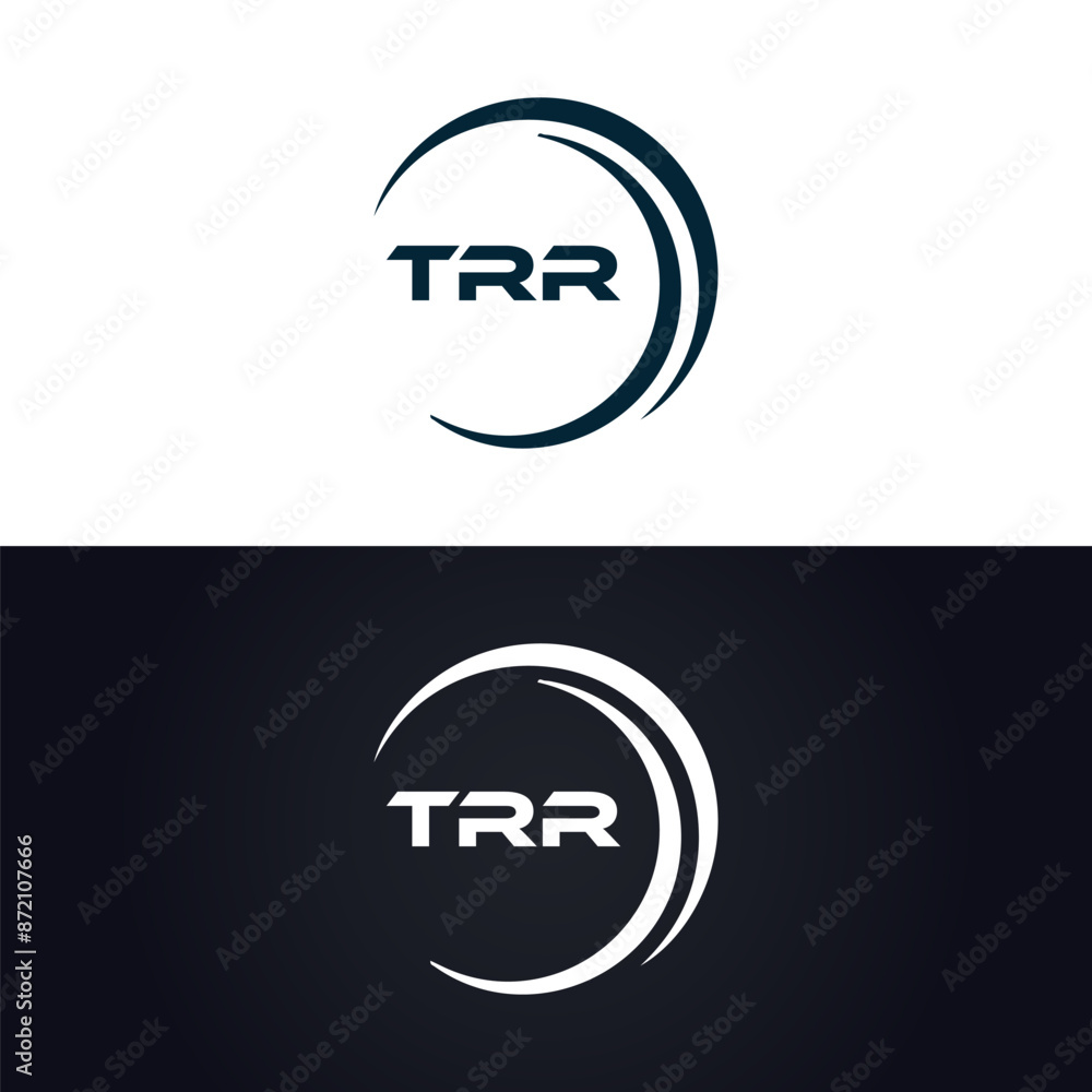 Fototapeta premium TRR logo. T R R design. White TRR letter. TRR, T R R letter logo design. T R R letter logo design in GOLD, GOLDEN LOGO, THREE, style. letter logo set in one artboard. T R R letter logo vector design.