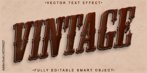 Brown Oldest Vintage Vector Fully Editable Smart Object Text Effect