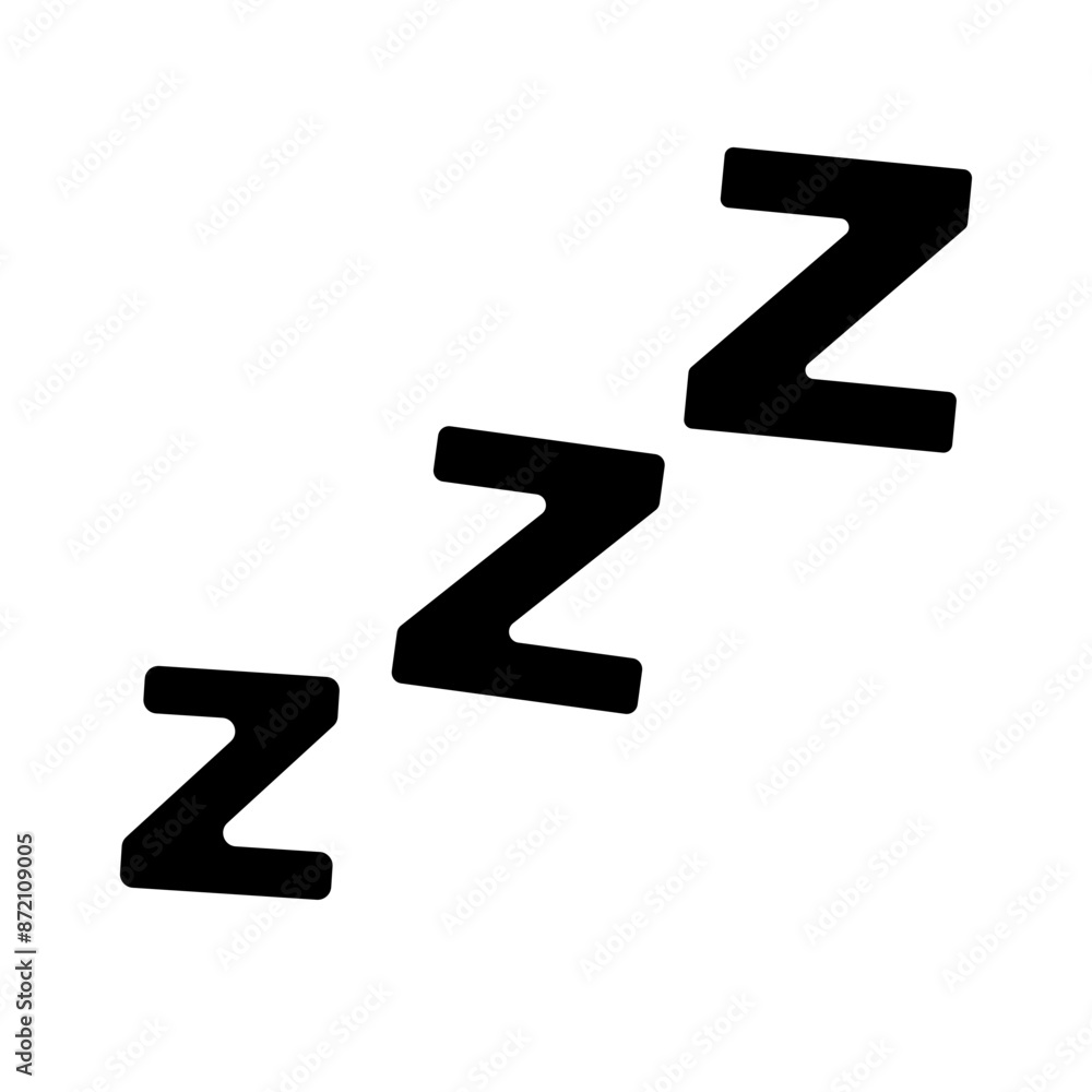 ZZZ silhouette icon. Sleep. Snoring. Vector. ZZZ silhouette icon. Sleep. Snoring. Vector.