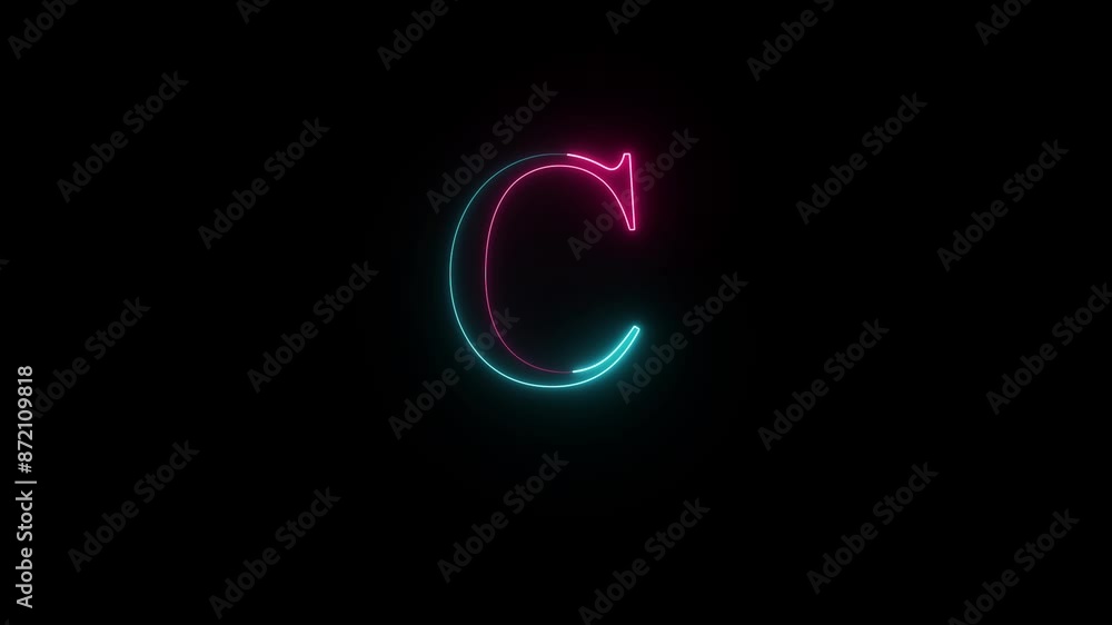 Glowing neon alphabet C. Educational concept with neon letter c. Shine text C the best digital symbol and 3d render. Glowing neon alphabet C. Educational concept with neon letter c. Shine text C the best digital symbol and 3d render.